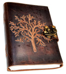 Tree leather blank book w/ latch