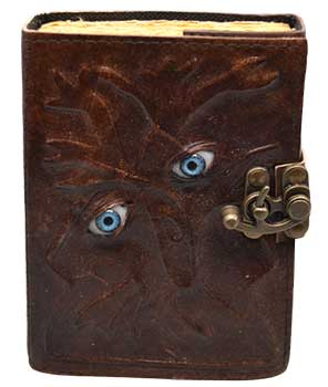 Two Eyes aged looking paper leather w/ latch