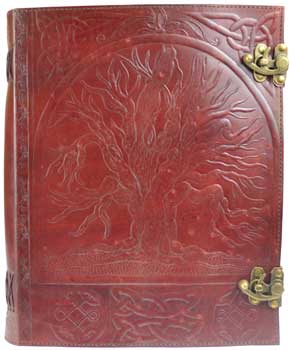 10" x 13" Tree leather blank book w/ latch