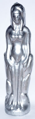 Silver Female candle 7"