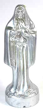 10" Silver Holy Death candle