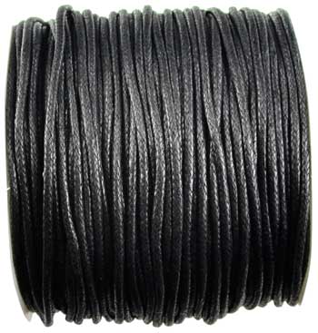 Black Waxed Cotton cord 2mm 100 meters