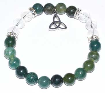 8mm Moss, Green/ Triquetra