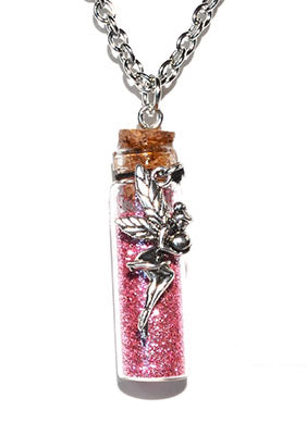 Fairy Pink glitter necklace