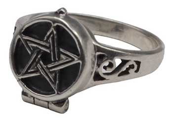 size 9 Pentagram Poison ring sterling