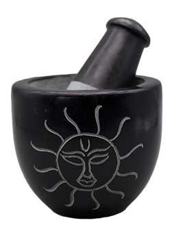 3" Sun Soapstone mortar & pestle set