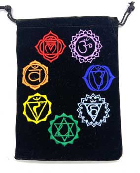 (set of 10) 5"x 7" Chakra Black velveteen bag